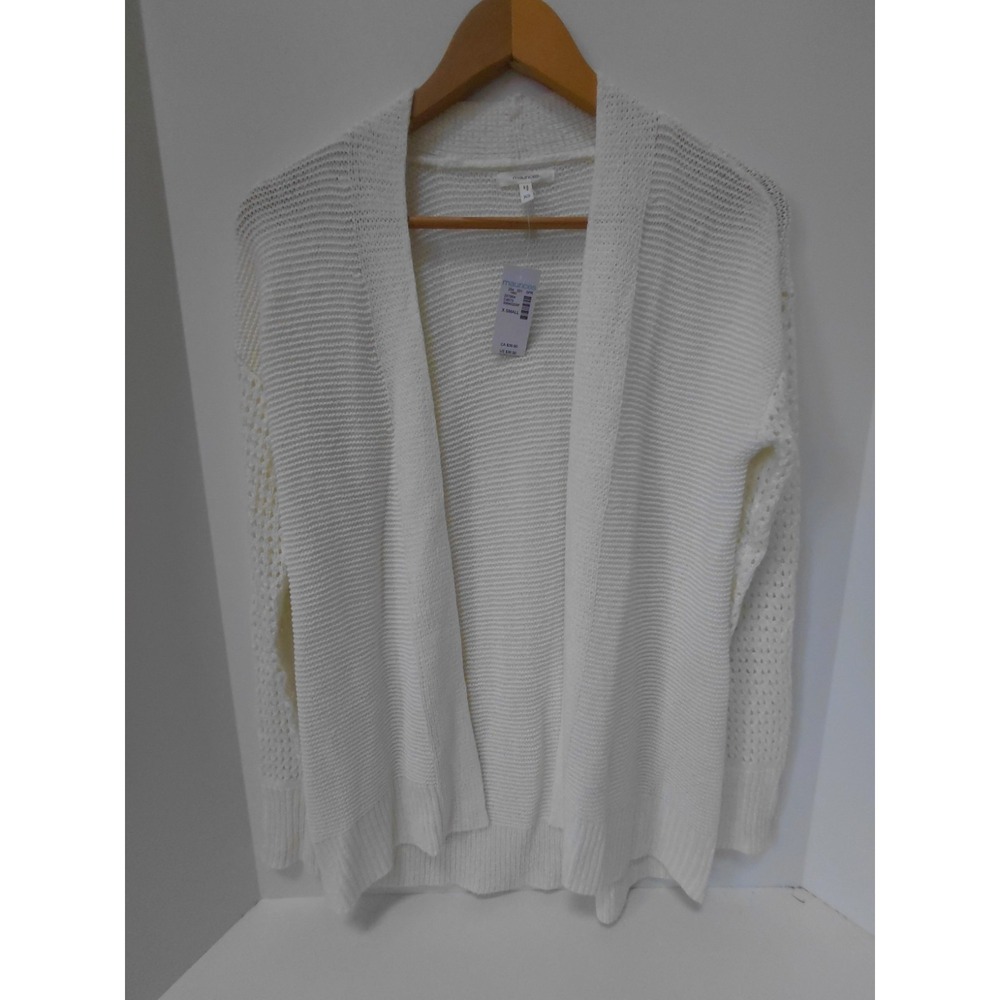Maurices Soft White Knit Open Front Acrylic Cardigan‎ Womens XS NWT